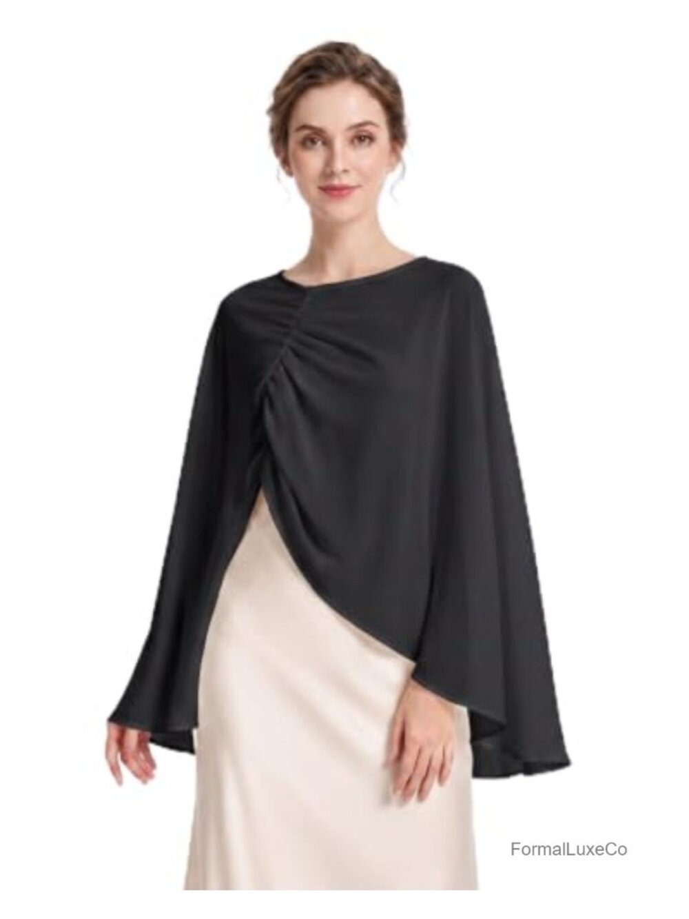 Chiffon Shawl Sheer Capelet Wrap for Evening Dresses Women